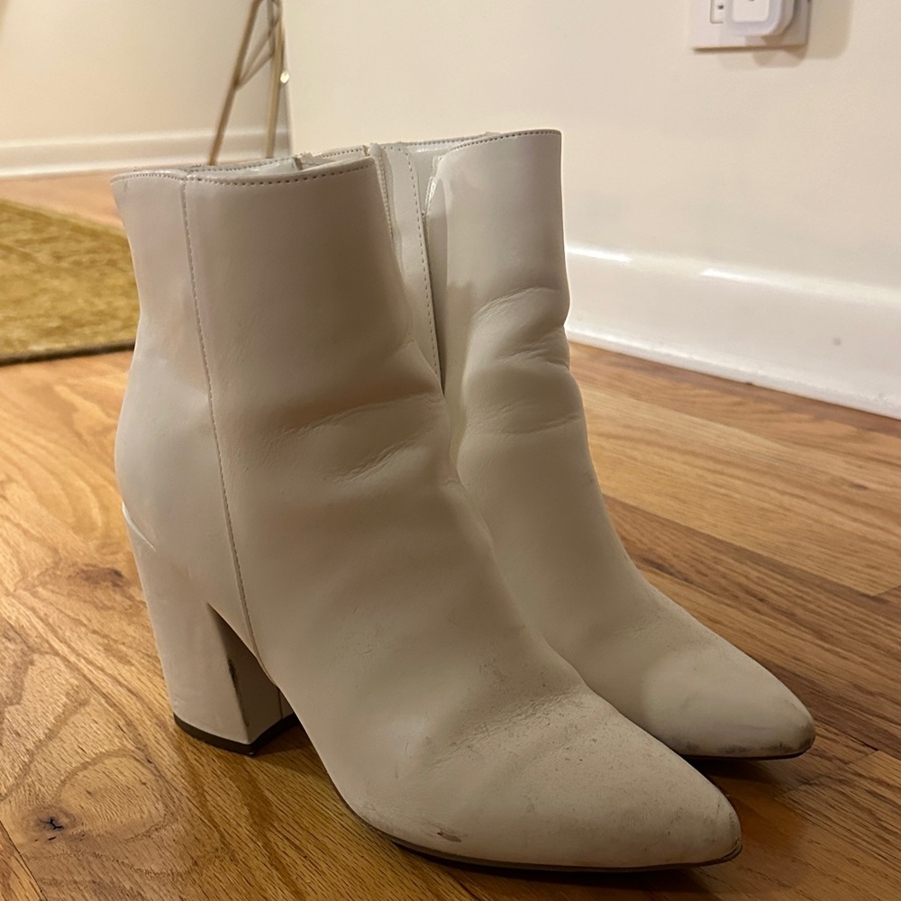 Francesca's Collections Chic Cream Ankle Boots
